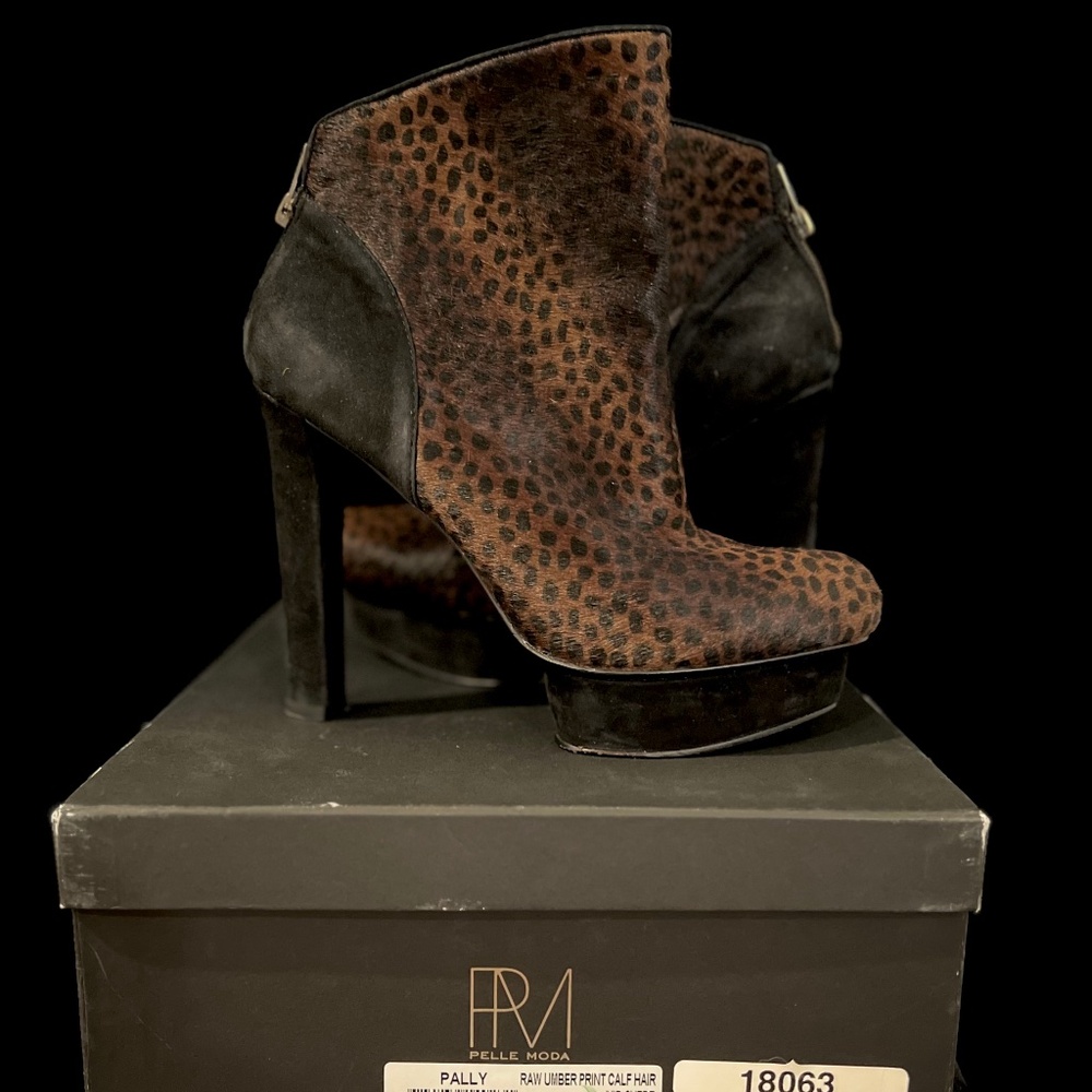 PELLE MODA 'Pally' Animal Print Calfhair Booties - HOT!